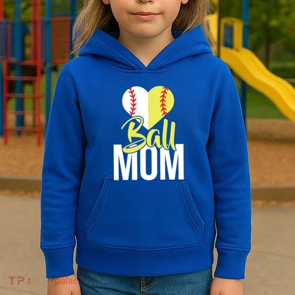 Love Baseball Mom  Kids Hoodie