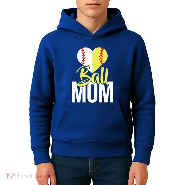 Love Baseball Mom  Kids Hoodie