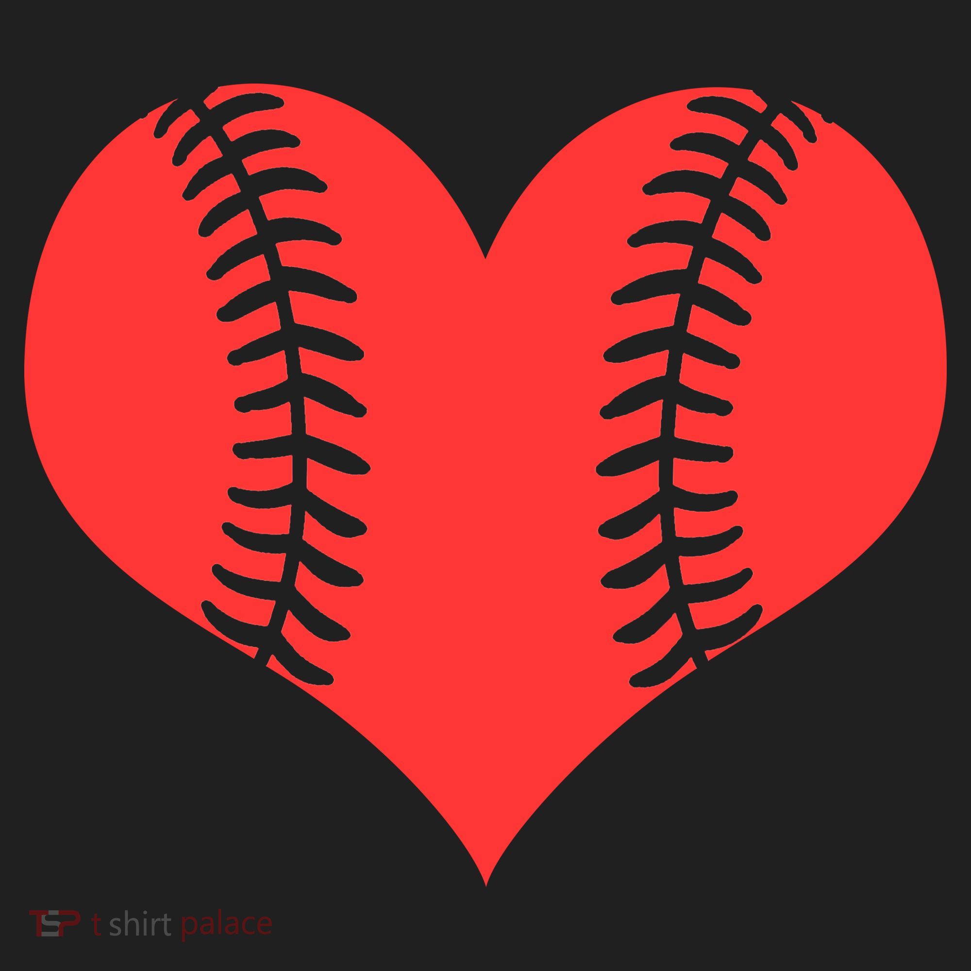 Love Baseball Red Heart Women's Sweatshirt