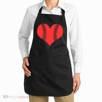 Love Baseball Red Heart Apron thumb 2