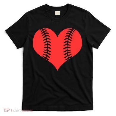 Love Baseball Red Heart T-Shirt