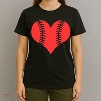 Love Baseball Red Heart T-Shirt thumb 4