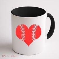 Love Baseball Red Heart Coffee Mug thumb 1