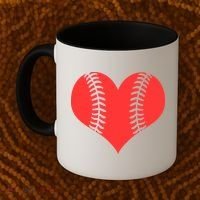 Love Baseball Red Heart Coffee Mug thumb 2