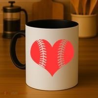 Love Baseball Red Heart Coffee Mug thumb 4