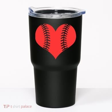 Love Baseball Red Heart Tumbler