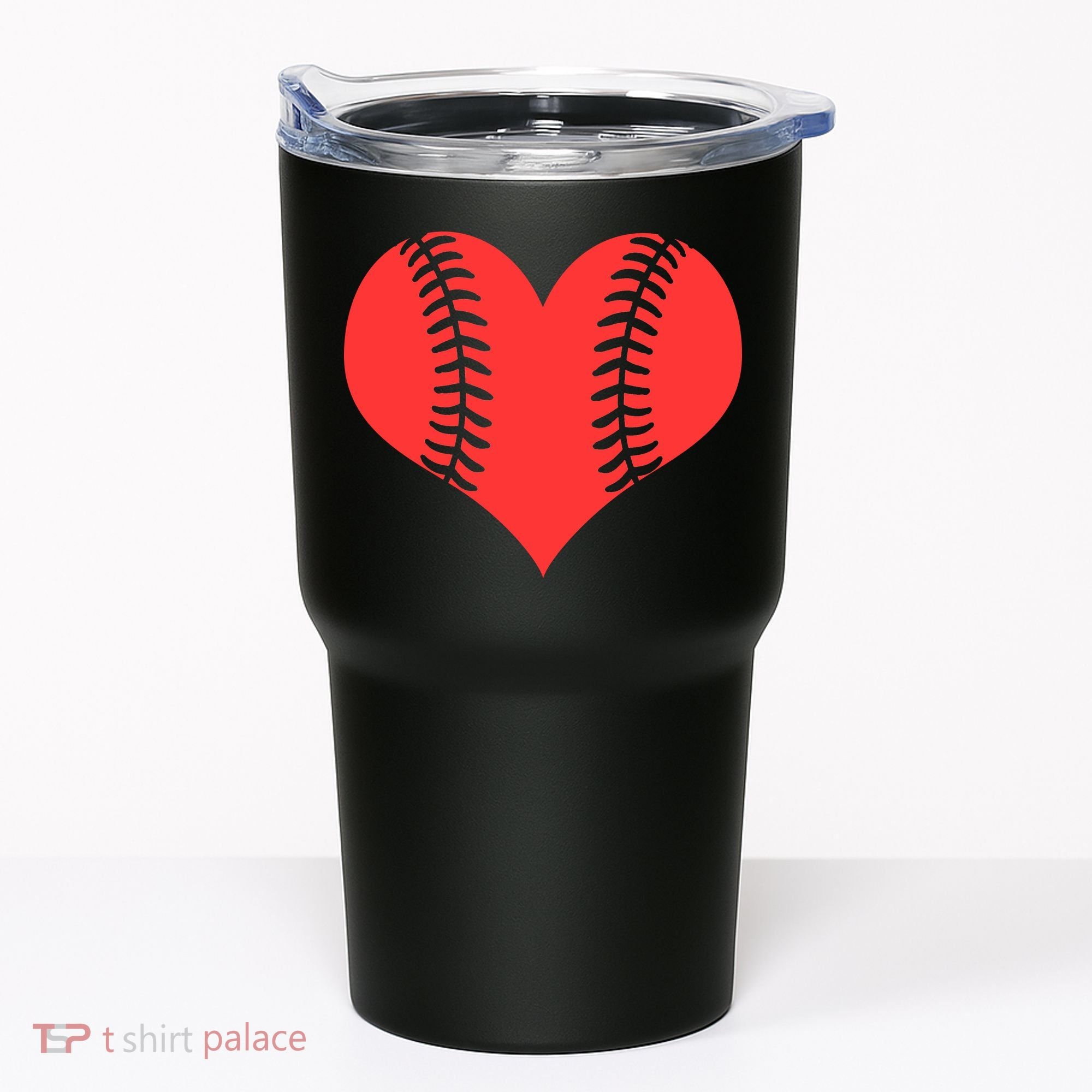 Love Baseball Red Heart Tumbler