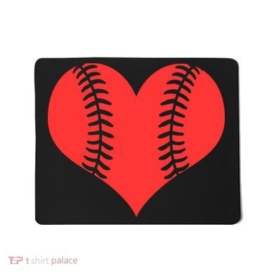 Love Baseball Red Heart Mousepad