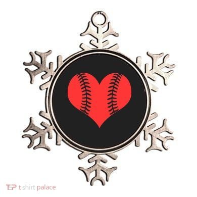 Love Baseball Red Heart Ornament