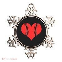 Love Baseball Red Heart Ornament thumb 0