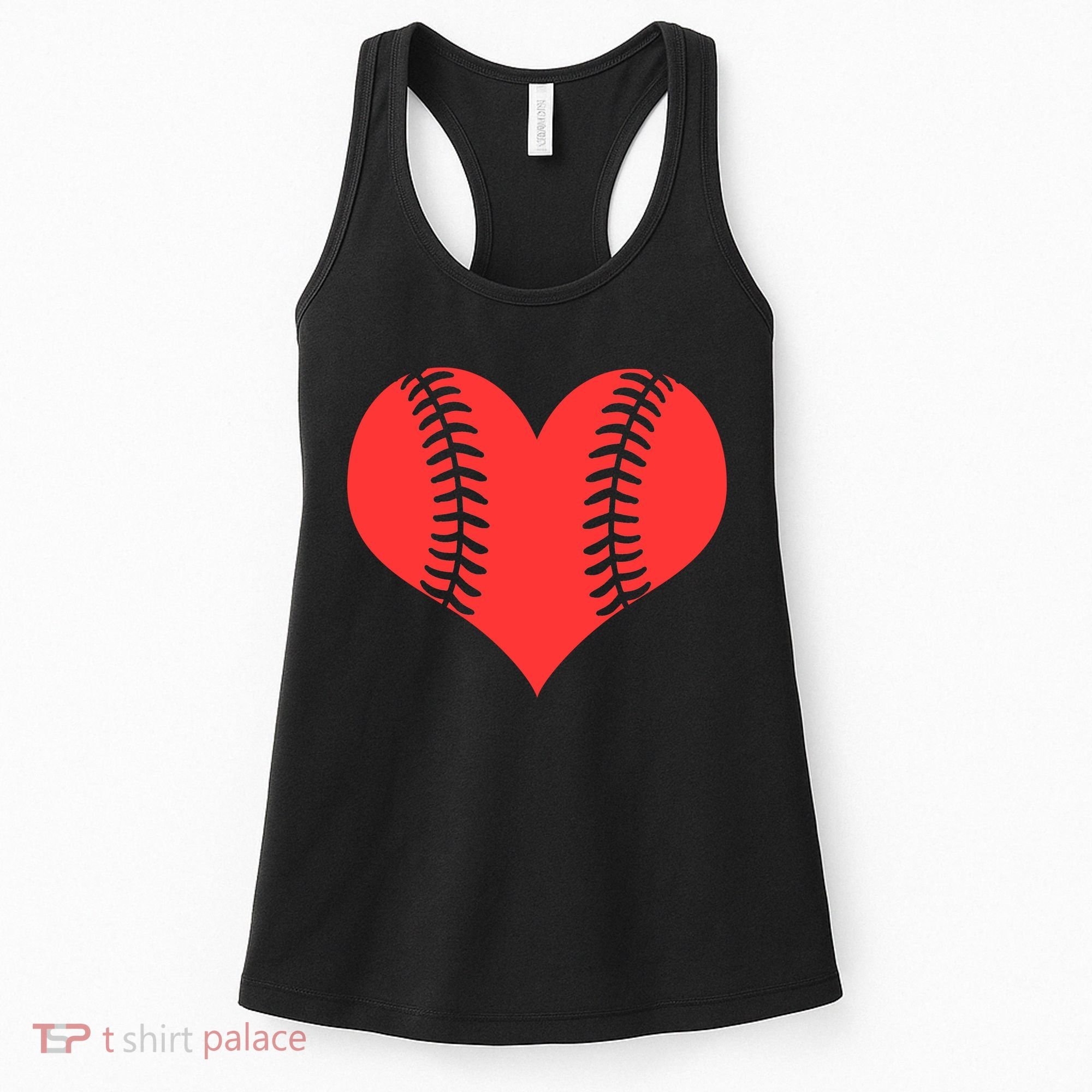 Love Baseball Red Heart Women's Tank Top