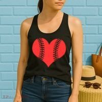 Love Baseball Red Heart Women's Tank Top thumb 2