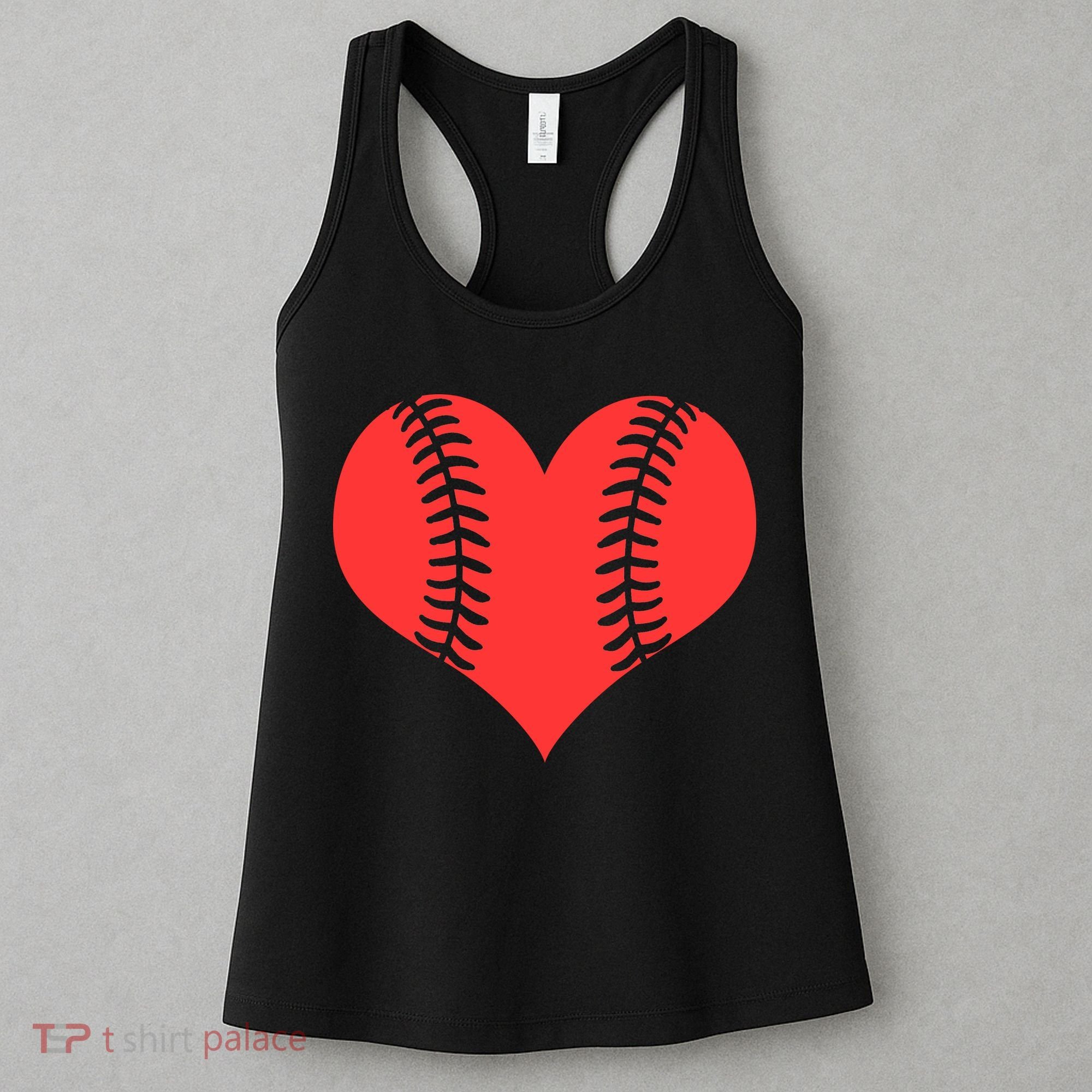 Love Baseball Red Heart Women's Tank Top