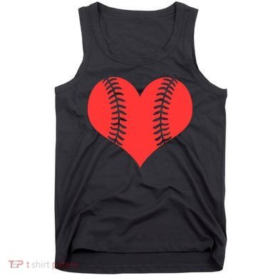 Love Baseball Red Heart Tank Top