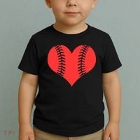 Love Baseball Red Heart Toddler T-Shirt thumb 2