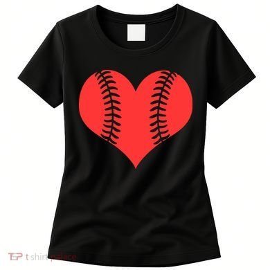 Love Baseball Red Heart Women's T-Shirt