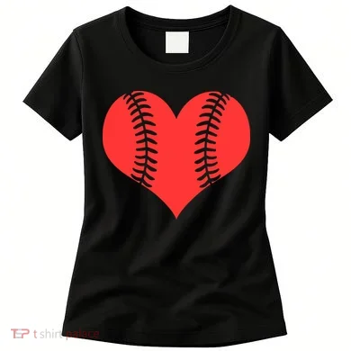 Love Baseball Red Heart Women's T-Shirt