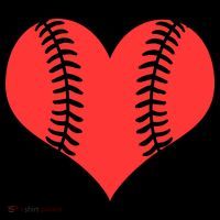 Love Baseball Red Heart Kids Sweatshirt thumb 2