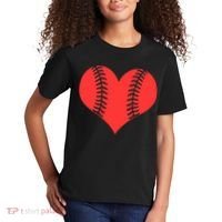 Love Baseball Red Heart Kids T-Shirt thumb 2