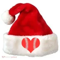 Love Baseball Red Heart Santa Hat thumb 0