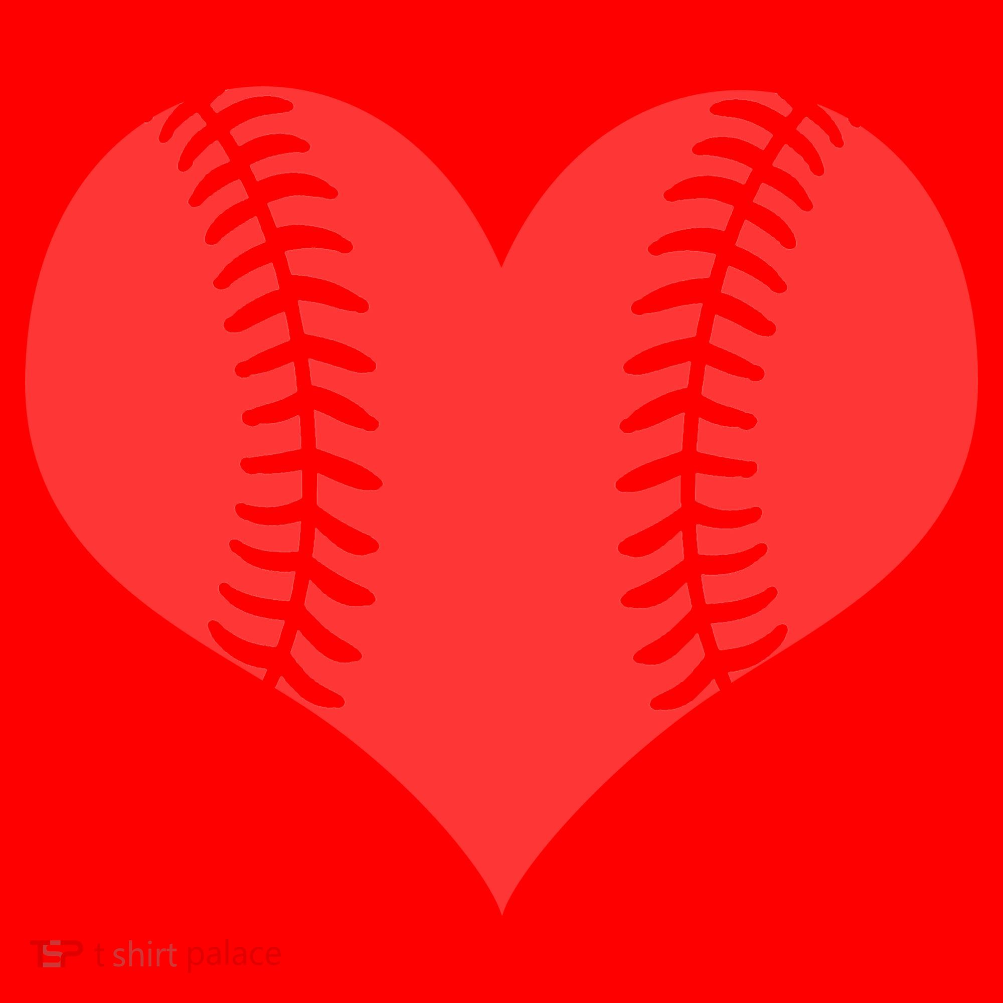 Love Baseball Red Heart Santa Hat