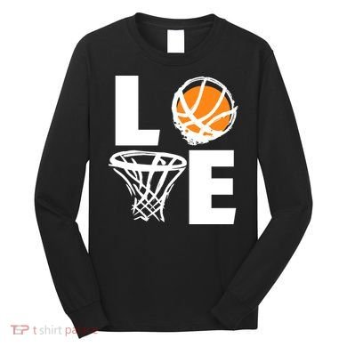 Love Basketball Hoop Long Sleeve Shirt
