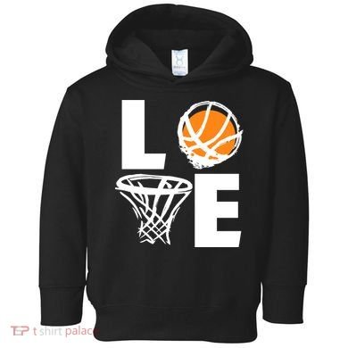 Love Basketball Hoop Toddler Hoodie