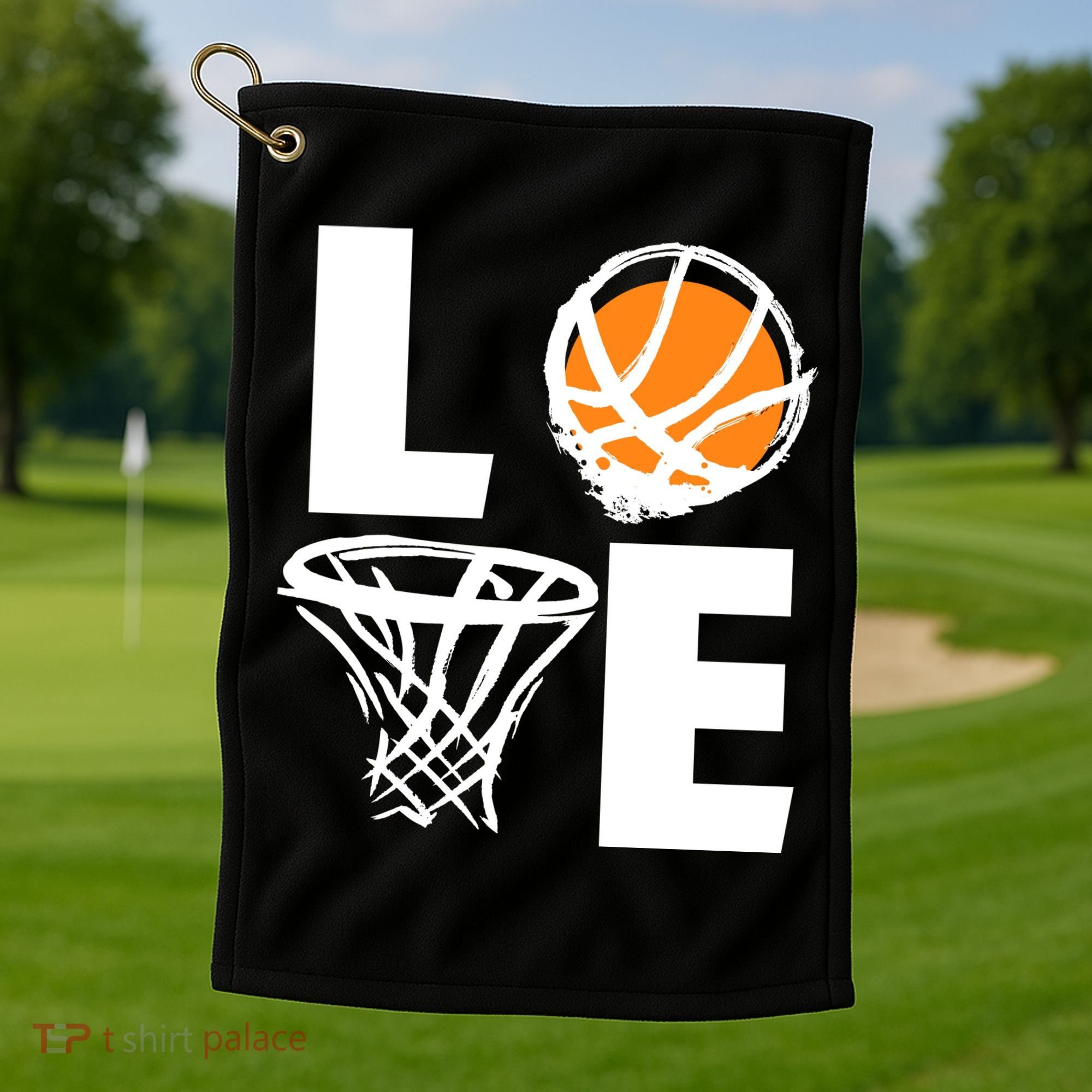 Love Basketball Hoop Golf Towel