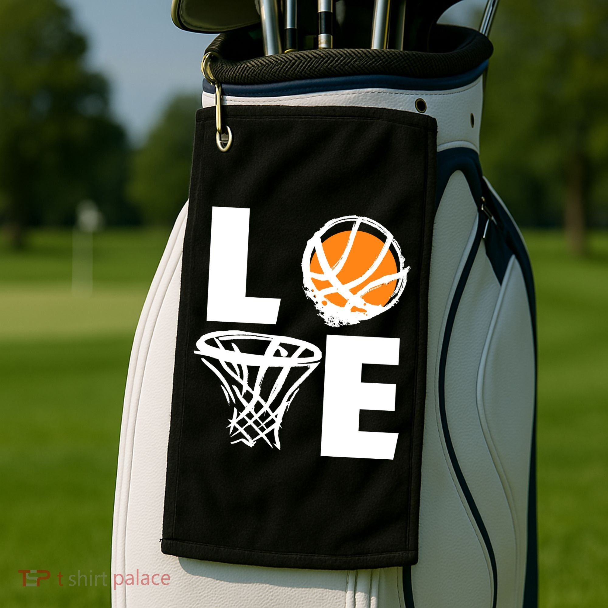 Love Basketball Hoop Golf Towel