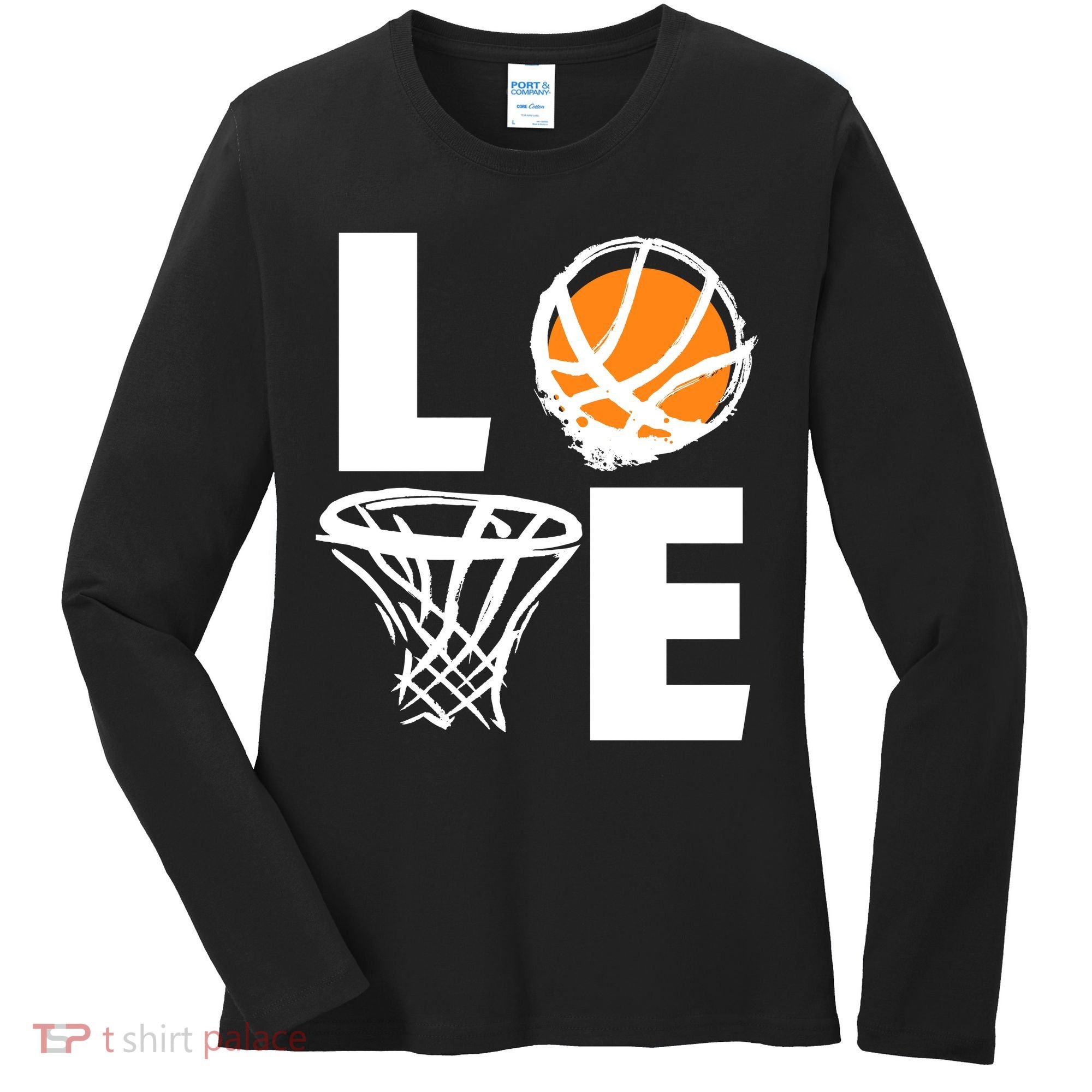 Love Basketball Hoop Women's Long Sleeve Shirt