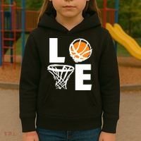 Love Basketball Hoop Kids Hoodie thumb 3