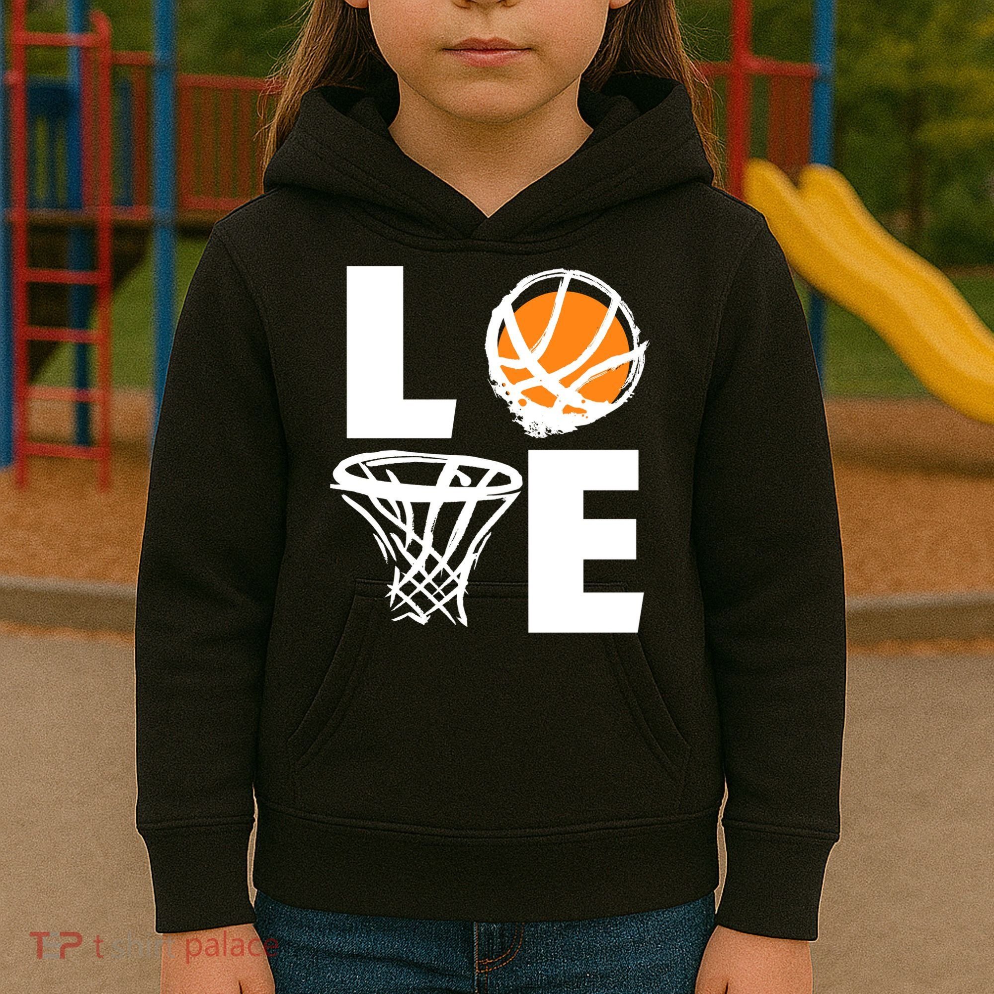 Love Basketball Hoop Kids Hoodie