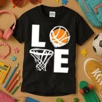 Love Basketball Hoop Kids T-Shirt thumb 3