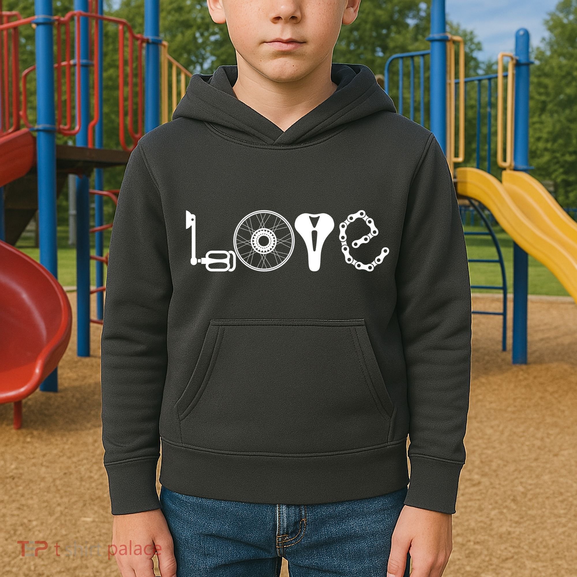 Love Bicycle Bike Cycling Kids Hoodie