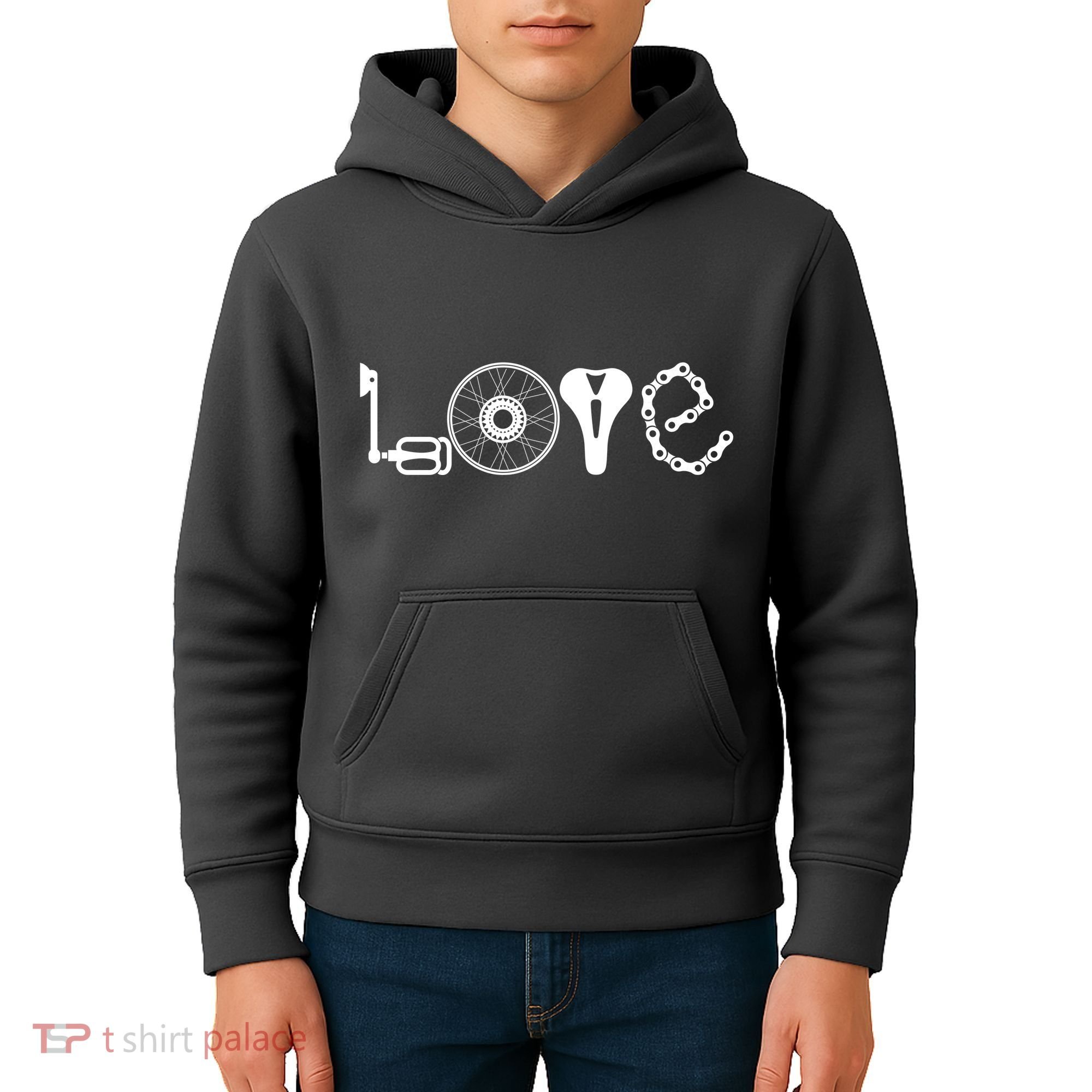 Love Bicycle Bike Cycling Kids Hoodie