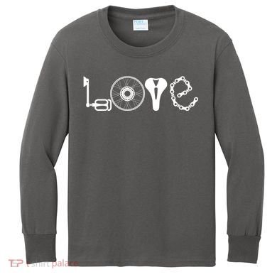 Love Bicycle Bike Cycling Kids Long Sleeve Shirt