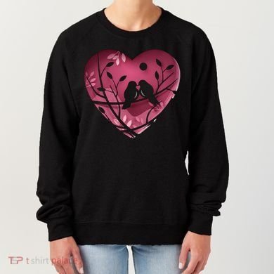 Love Birds Hollow Heart Women's Sweatshirt
