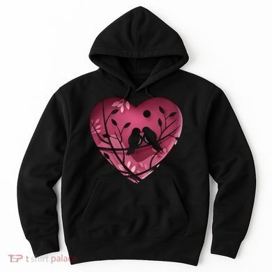 Love Birds Hollow Heart Hoodie