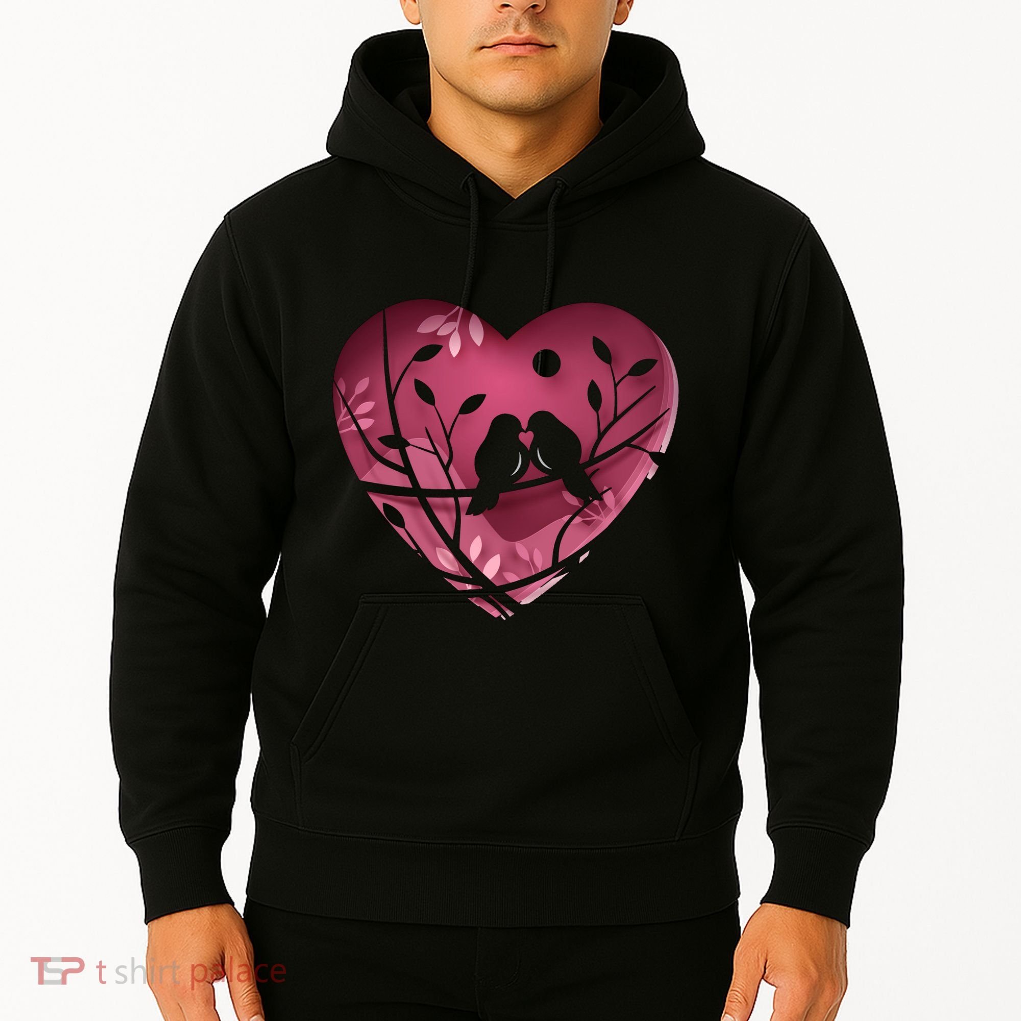 Love Birds Hollow Heart Hoodie
