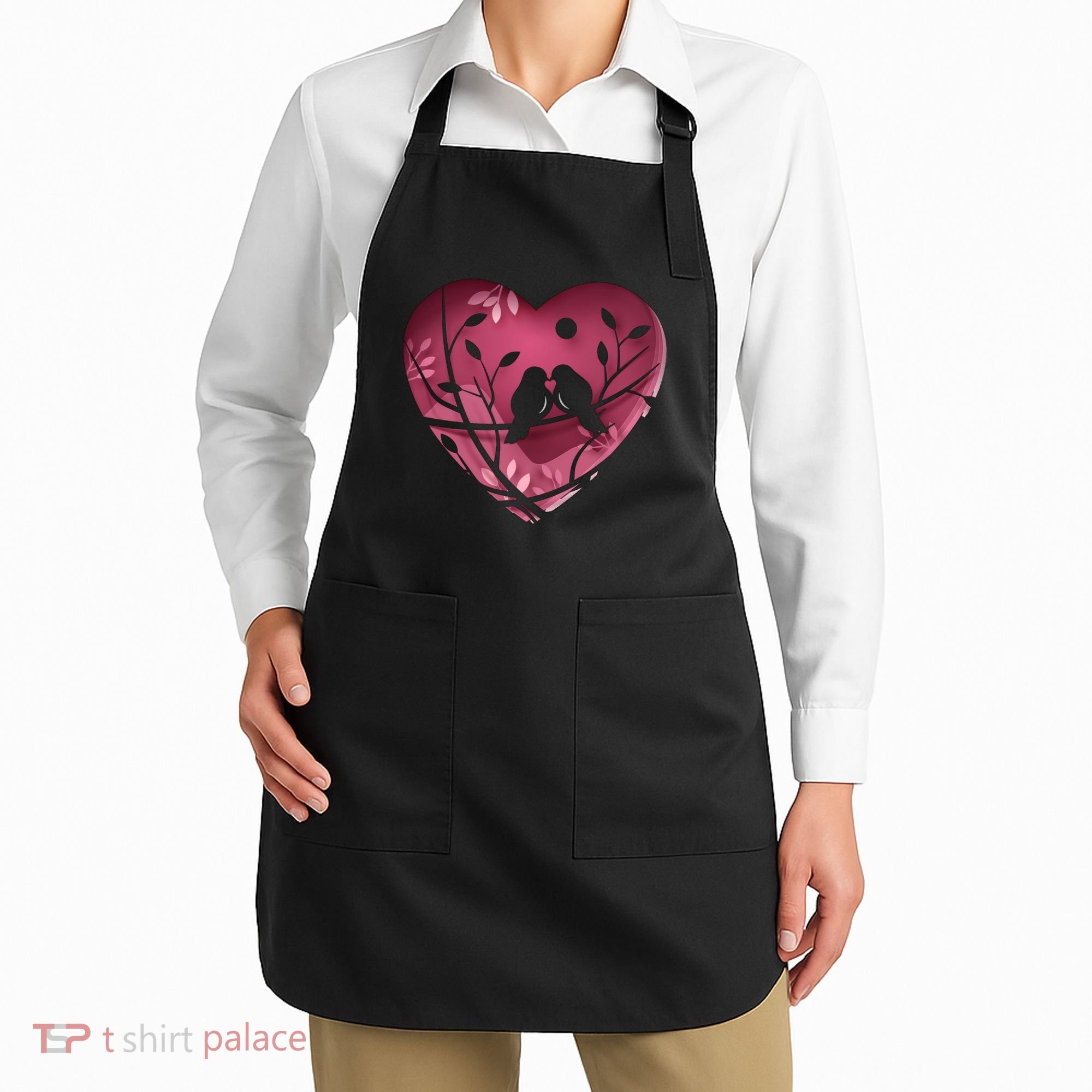 Love Birds Hollow Heart Apron