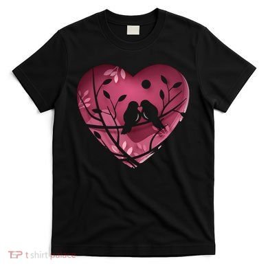 Love Birds Hollow Heart T-Shirt