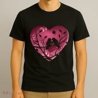 Love Birds Hollow Heart T-Shirt thumb 3