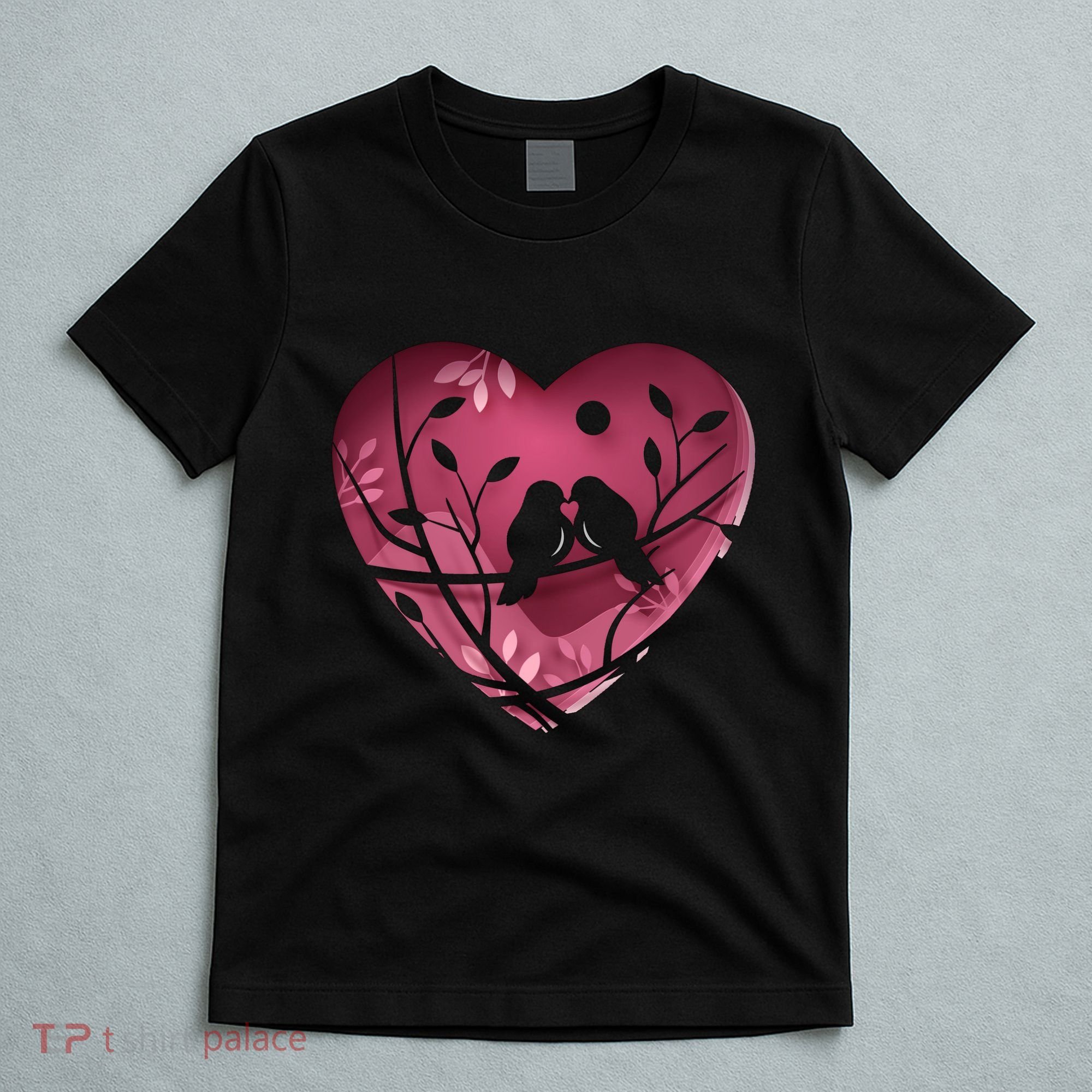 Love Birds Hollow Heart T-Shirt