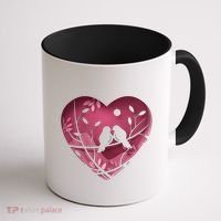 Love Birds Hollow Heart Coffee Mug thumb 1