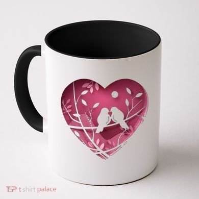 Love Birds Hollow Heart Coffee Mug