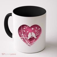 Love Birds Hollow Heart Coffee Mug thumb 0