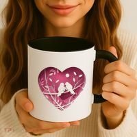 Love Birds Hollow Heart Coffee Mug thumb 3