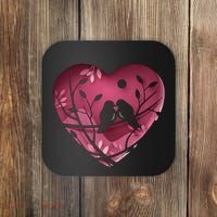 Love Birds Hollow Heart Coaster thumb 0