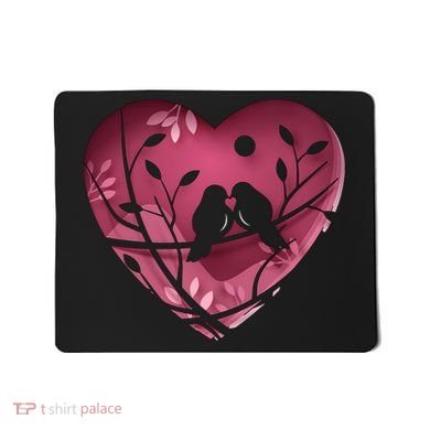 Love Birds Hollow Heart Mousepad