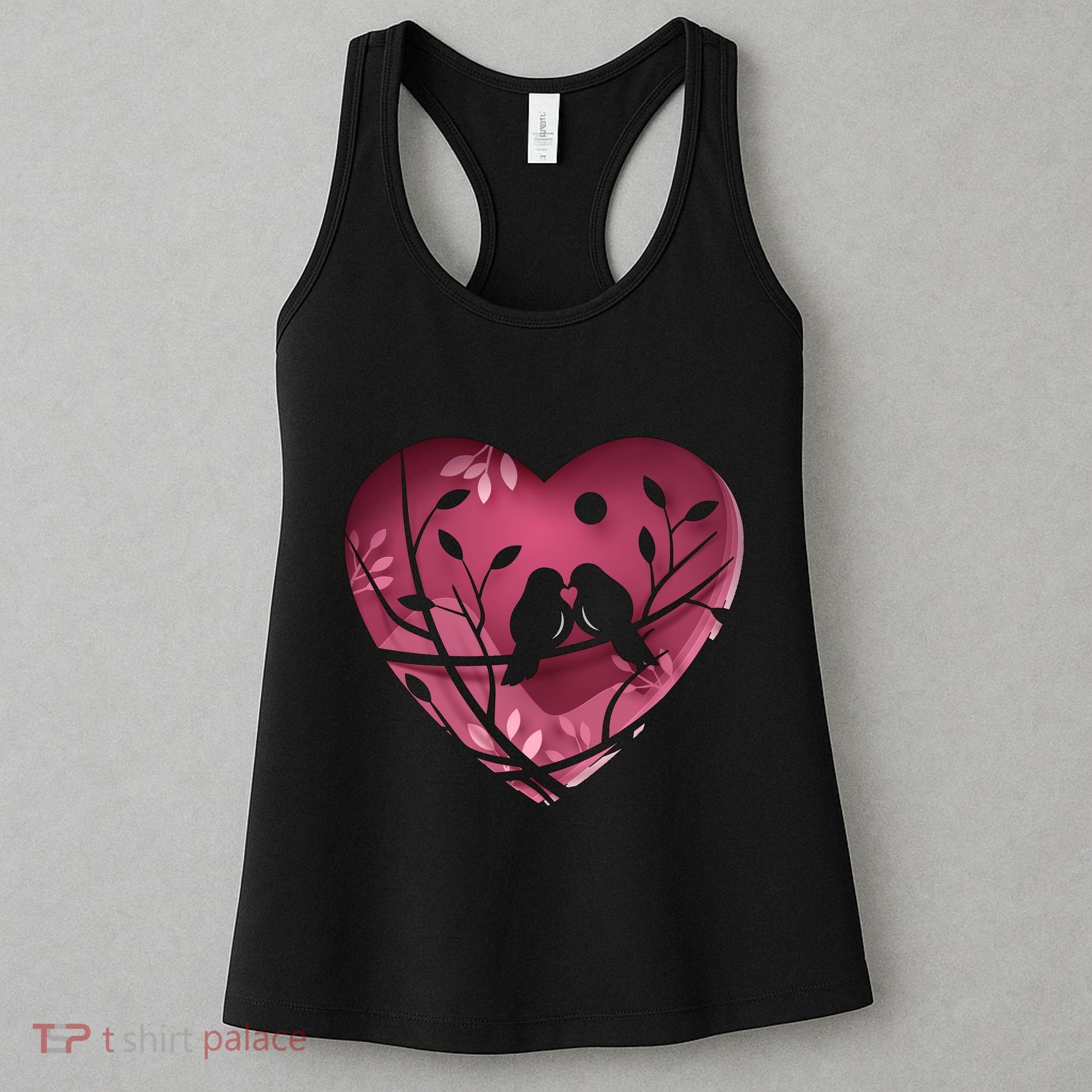 Love Birds Hollow Heart Women's Tank Top